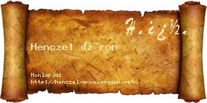 Henczel Áron névjegykártya