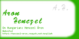 aron henczel business card